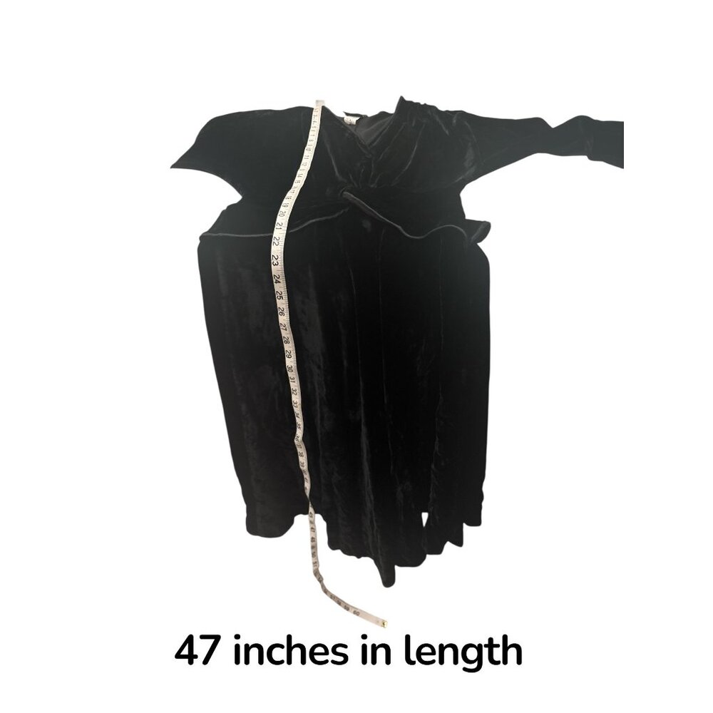 Vintage Cadaz Black Velvet Dress Size 8 Twist Front Maxi 90s Formal - Picture 13 of 13